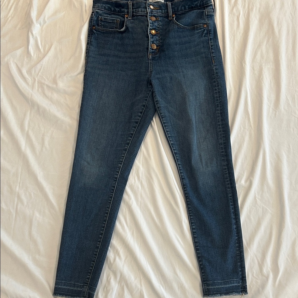 LOFT High Rise Dark Blue Jeans